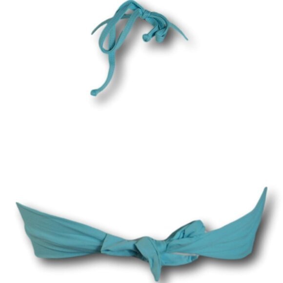 PilyQ Solid Dreamy Blue Goddess Bikini Turquoise Top Size:L - Picture 2 of 2